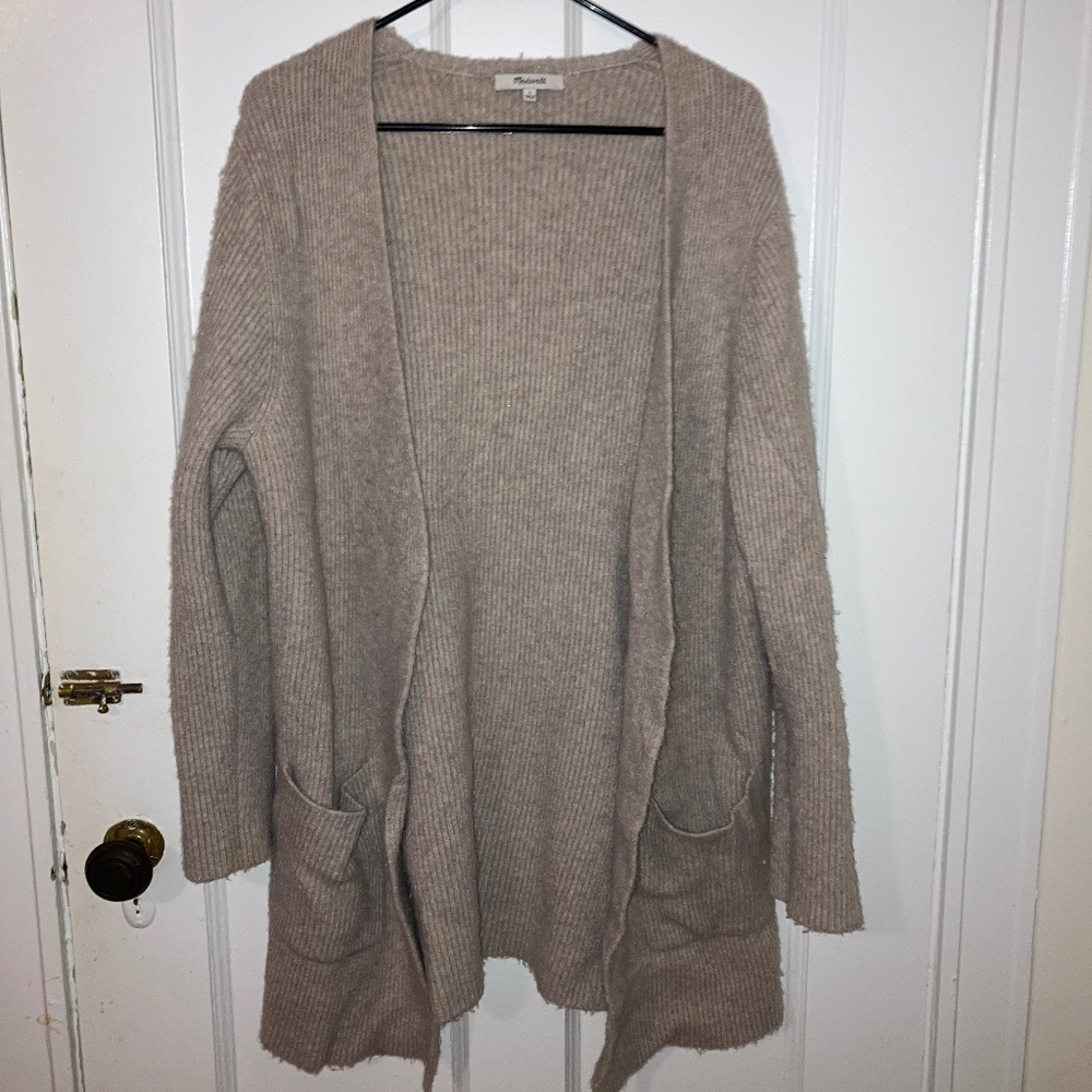 Madewell Oatmeal Cream Colored Wool & Alpaca Blend Cardigan Size Large